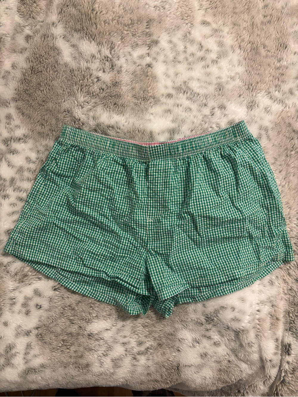 Aerie Green Gingham Shorts